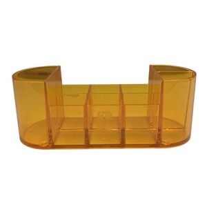 Vtg Clinique Acrylic Lipstick Cosmetic Makeup Organizer Display Case‎ Orange